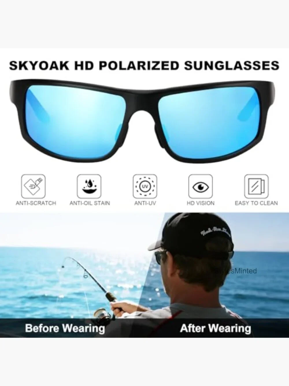 Polarized Sports Sunglasses for Men, Aluminum Frame UV400